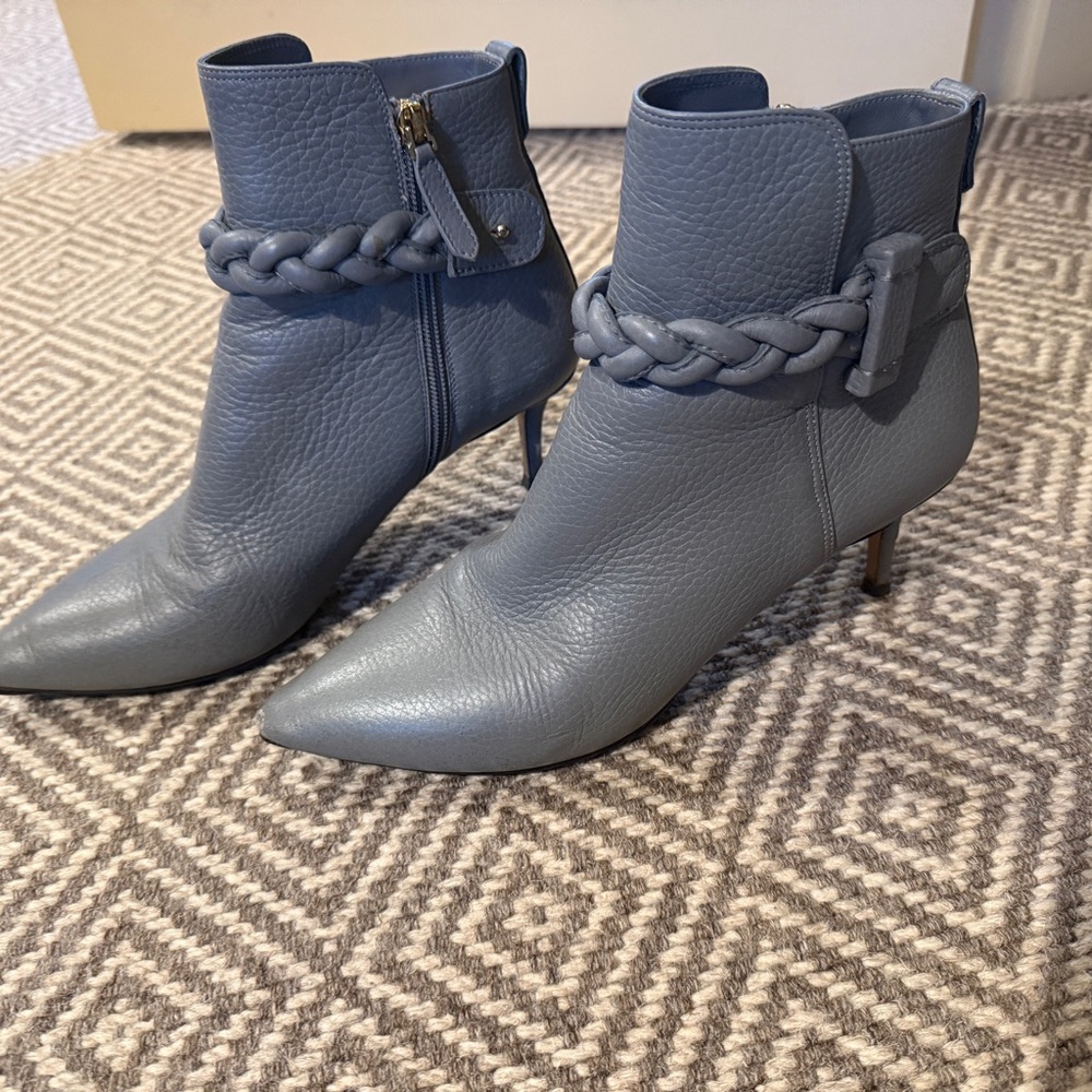 Valentino Gray Ankle Boots with braid